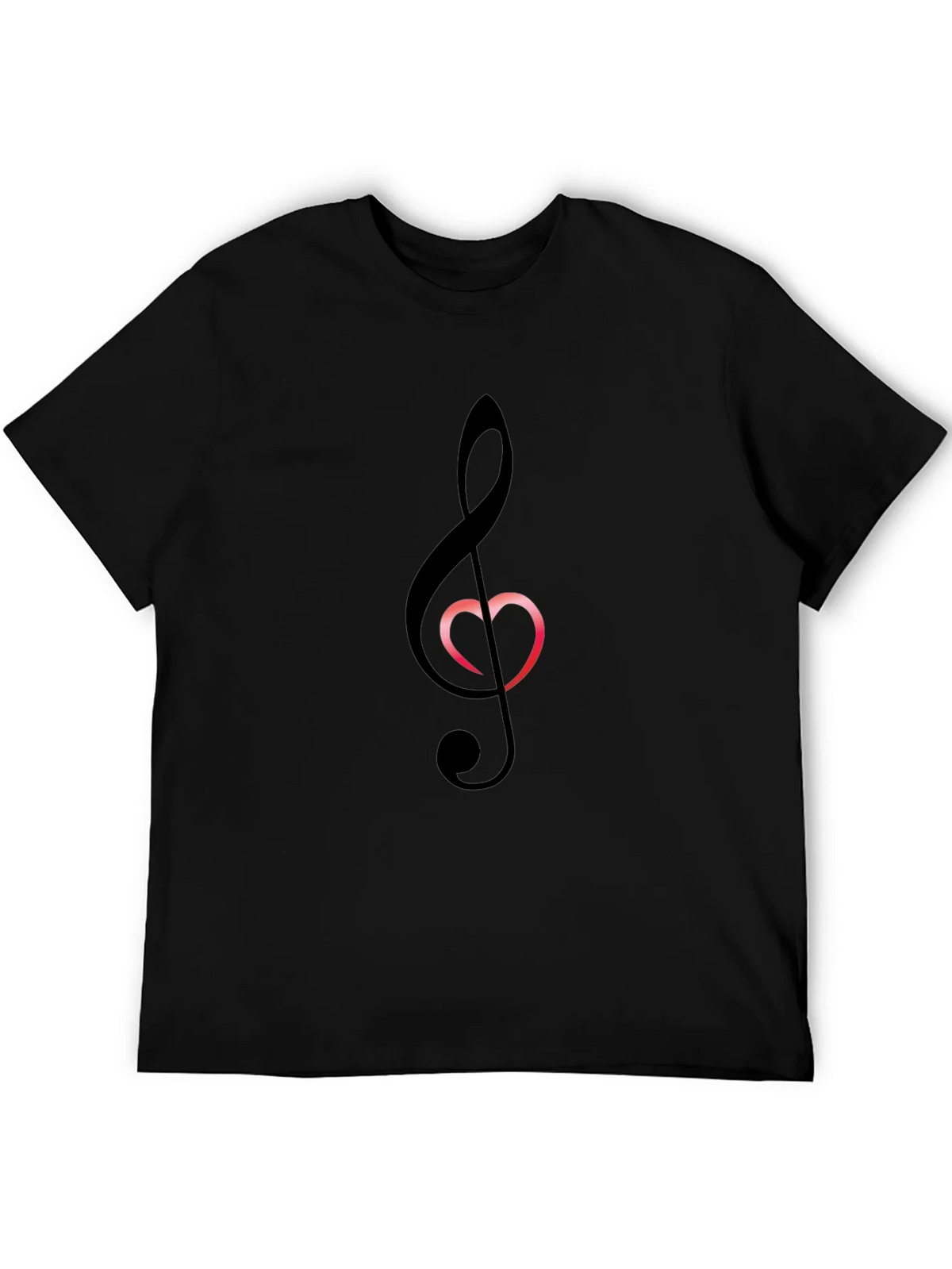 Musical Heart T-Shirt - Black Cotton Blend Tee product image 8