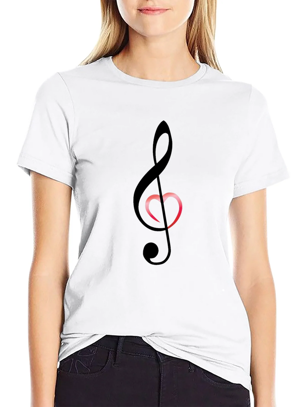 Musical Heart T-Shirt - Black Cotton Blend Tee product image 11