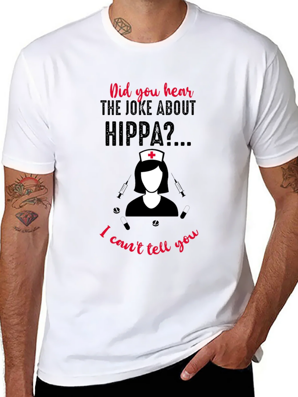 HIPPA Joke Nurse T-Shirt product image 10