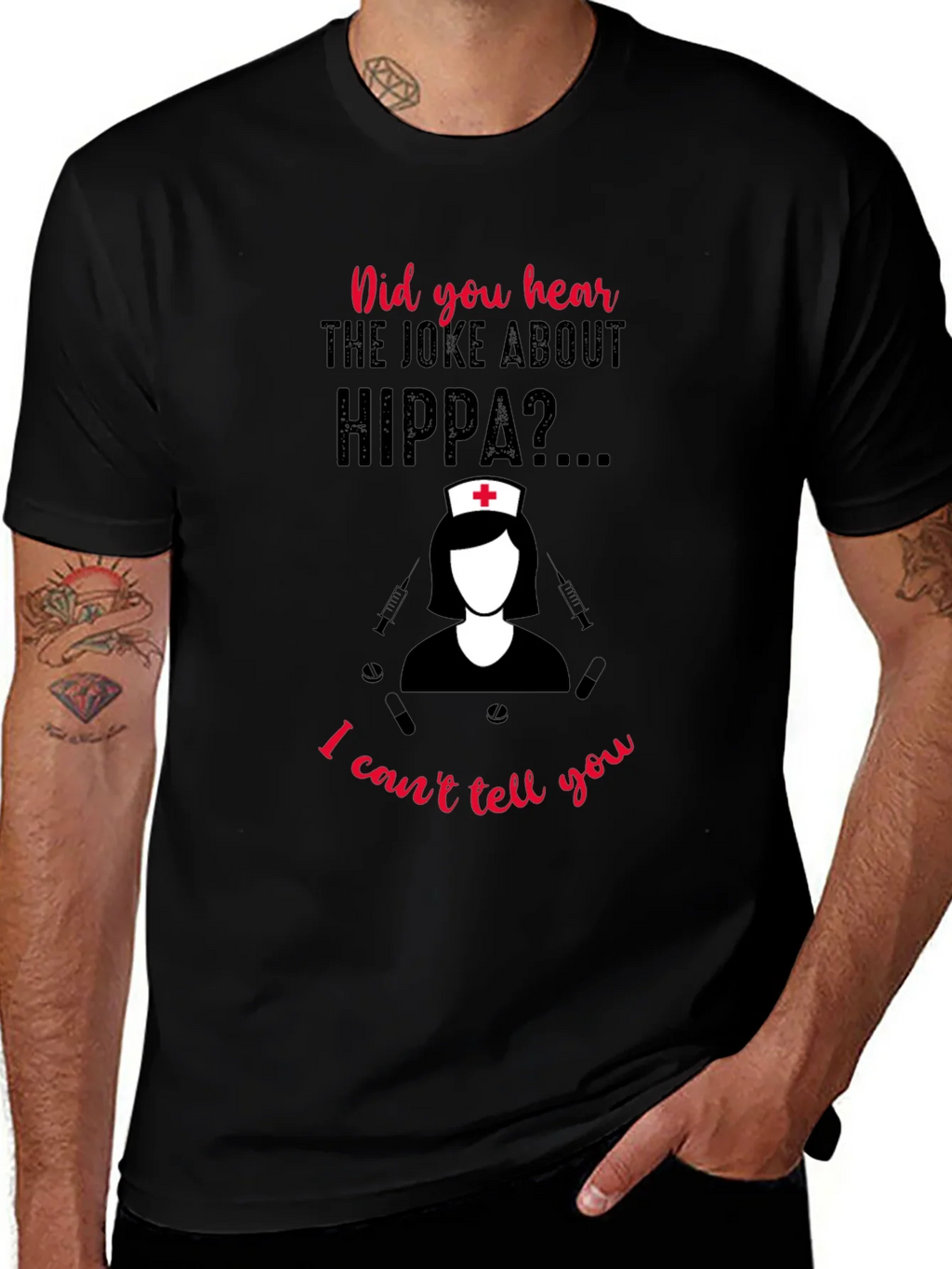 HIPPA Joke Nurse T-Shirt product image 1