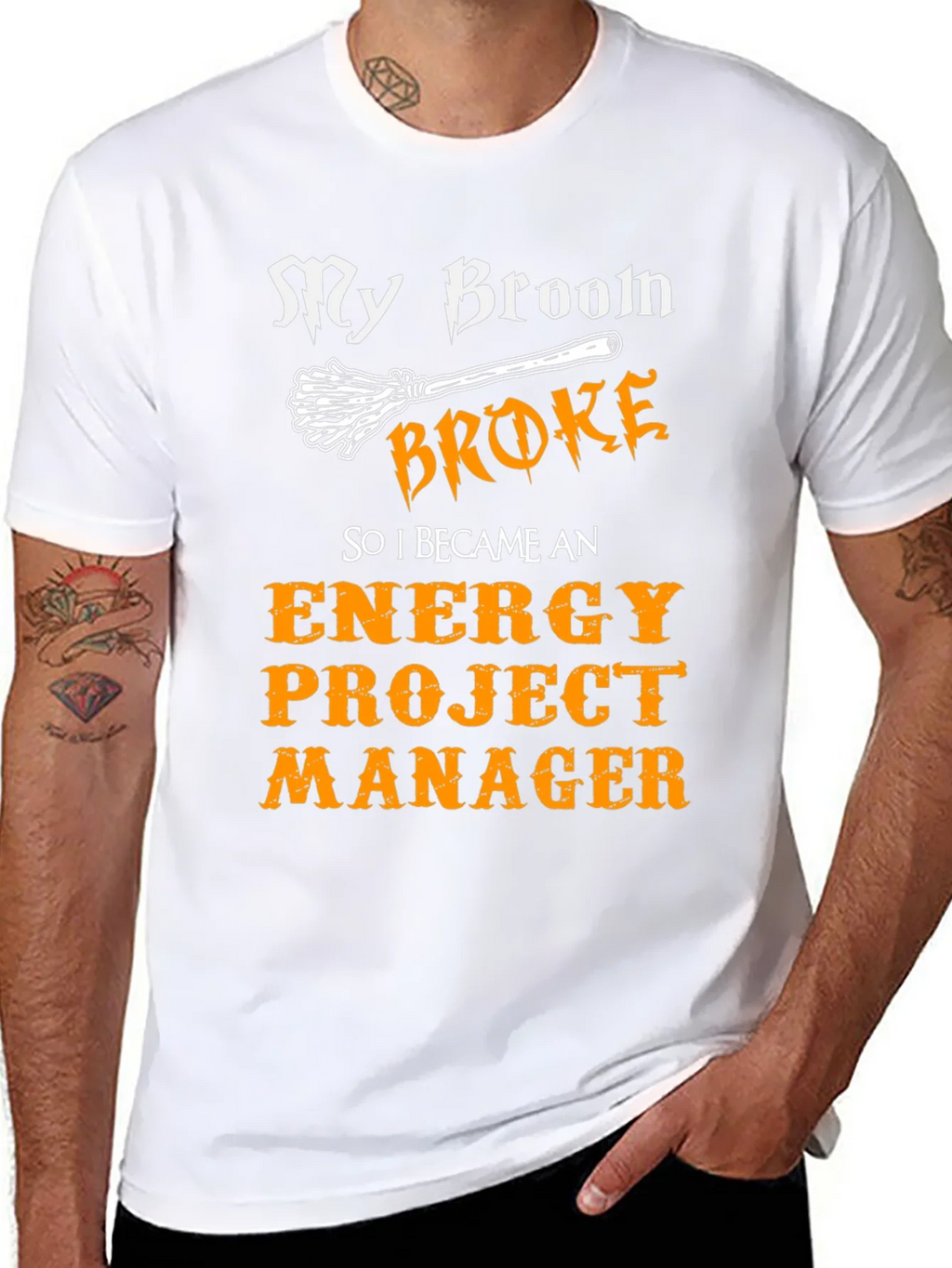 Funny Energy Project Manager T-Shirt - My Broom Broke product image 10