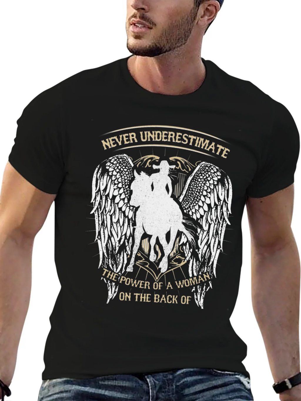 Never Underestimate Woman on Horseback Graphic Tee product image 9