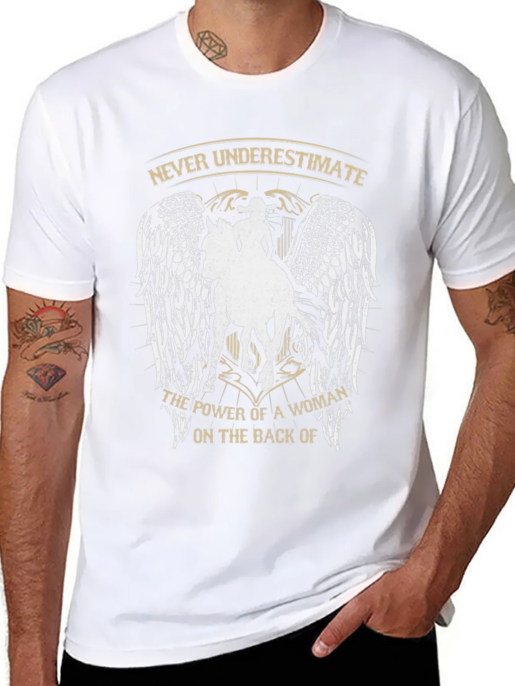 Never Underestimate Woman on Horseback Graphic Tee product image 10