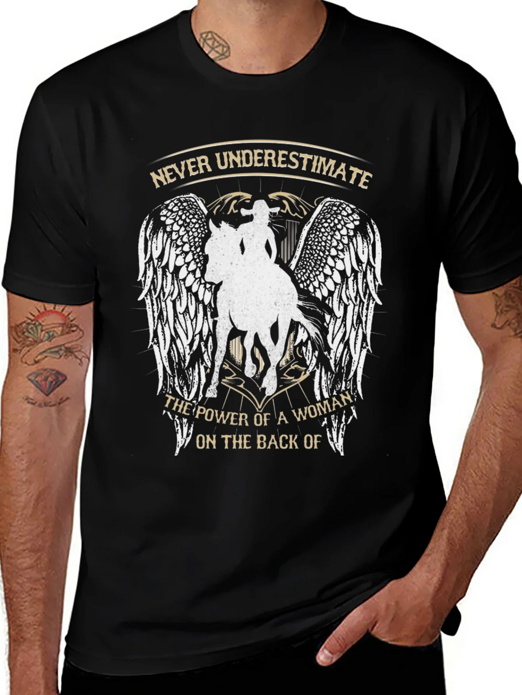 Never Underestimate Woman on Horseback Graphic Tee product image 1