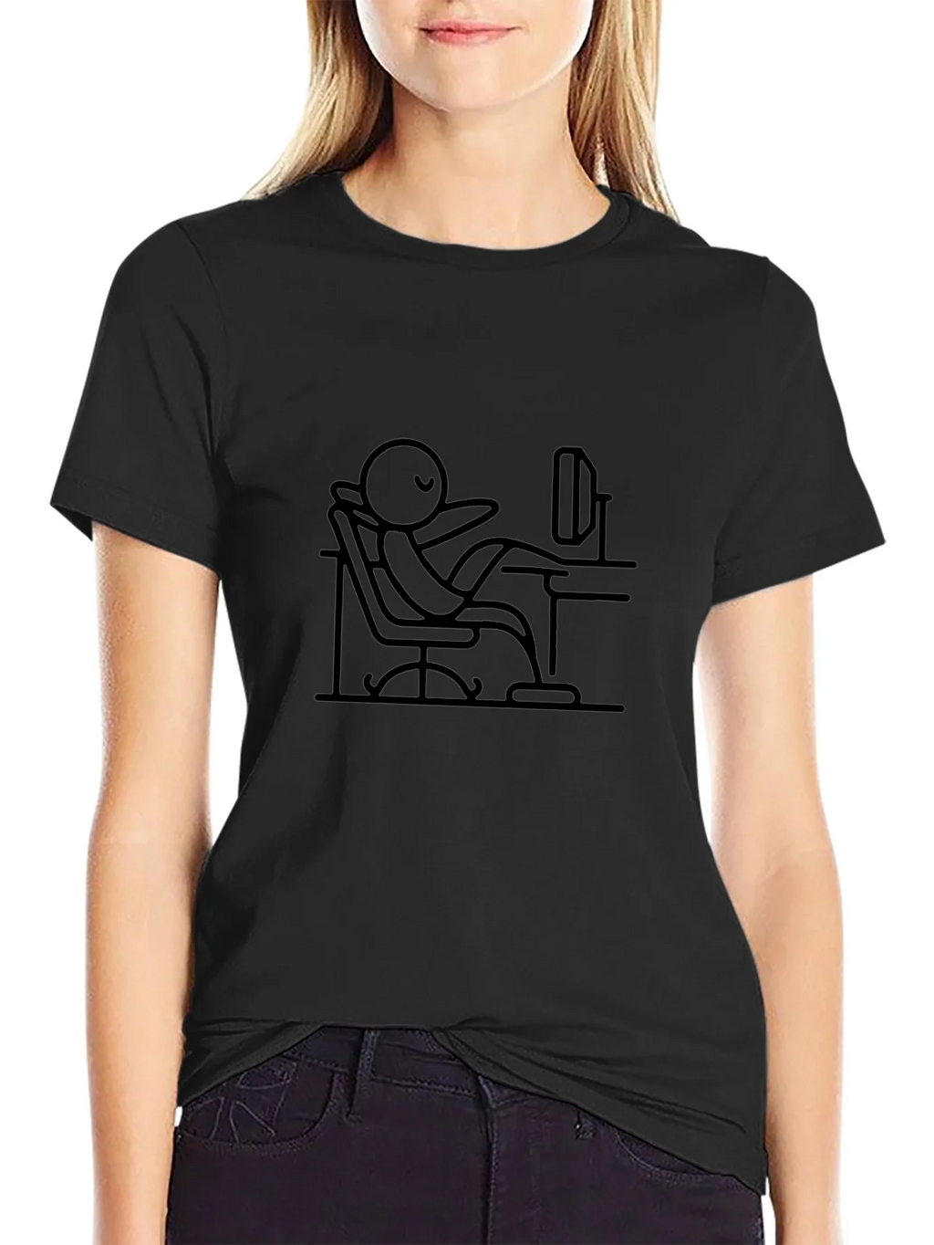 Relaxed Stick Figure Black Tee product image 5