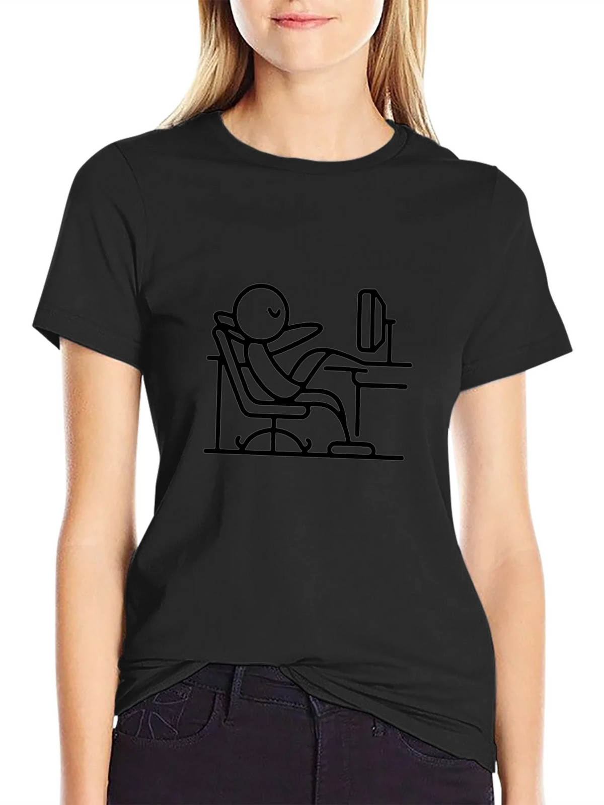 Relaxed Stick Figure Black Tee product image 5