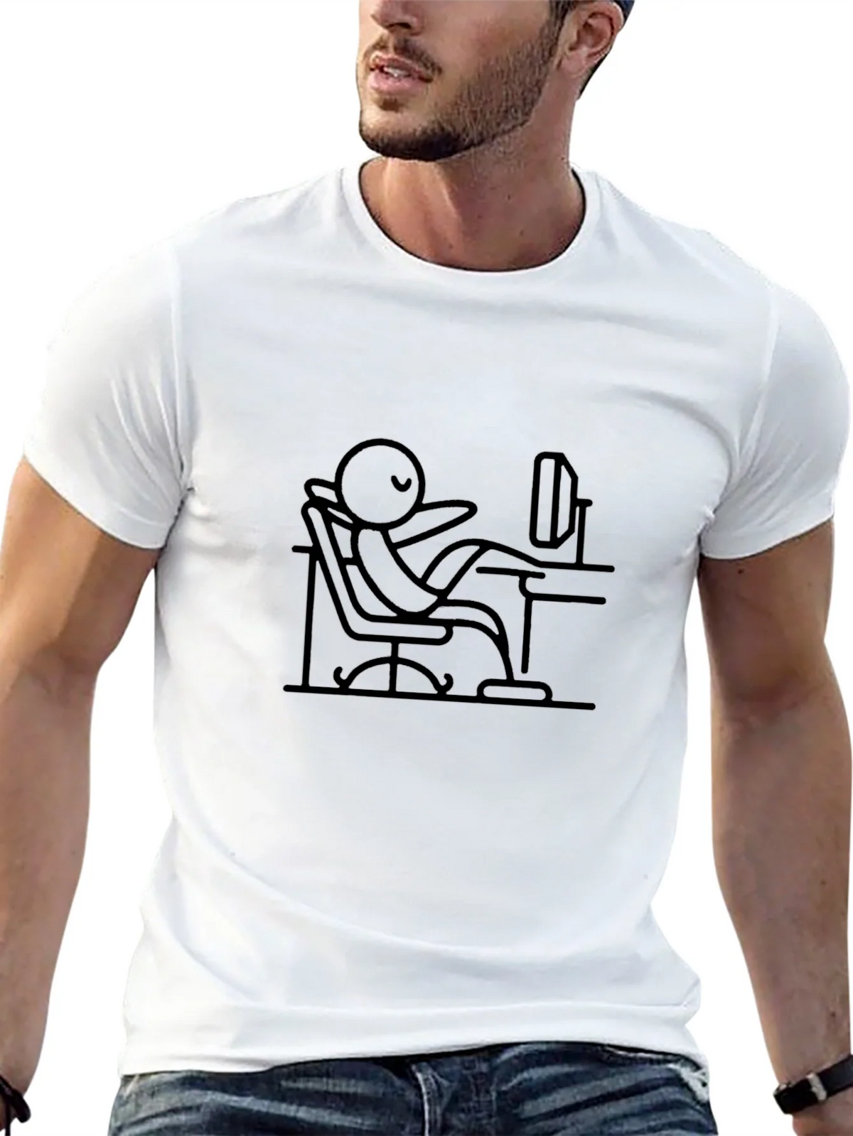 Relaxed Stick Figure Black Tee product image 4