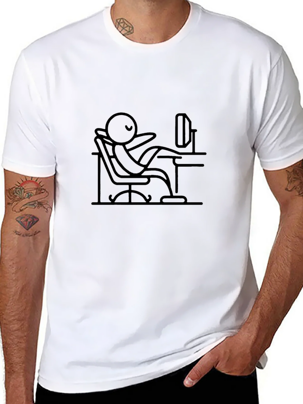 Relaxed Stick Figure Black Tee product image 10