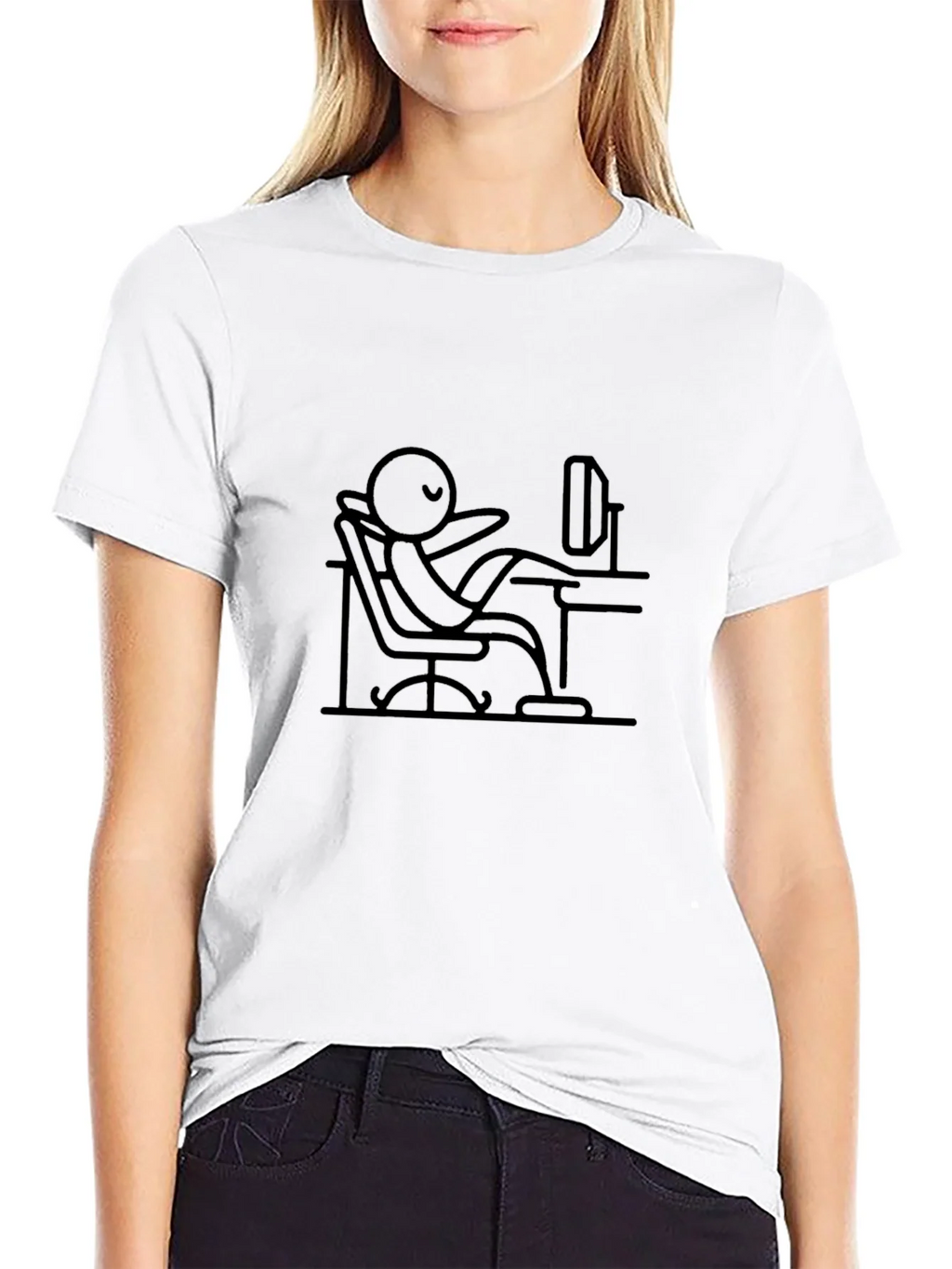 Relaxed Stick Figure Black Tee product image 11