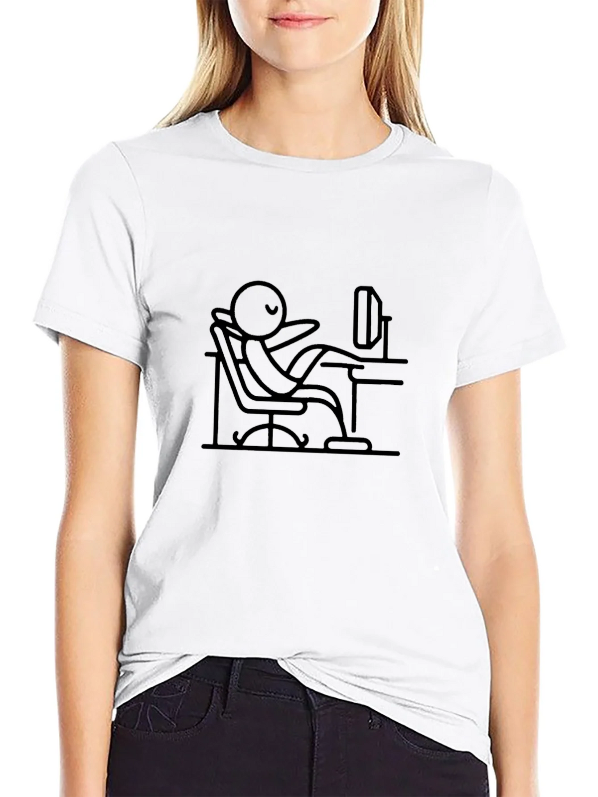 Relaxed Stick Figure Black Tee product image 11