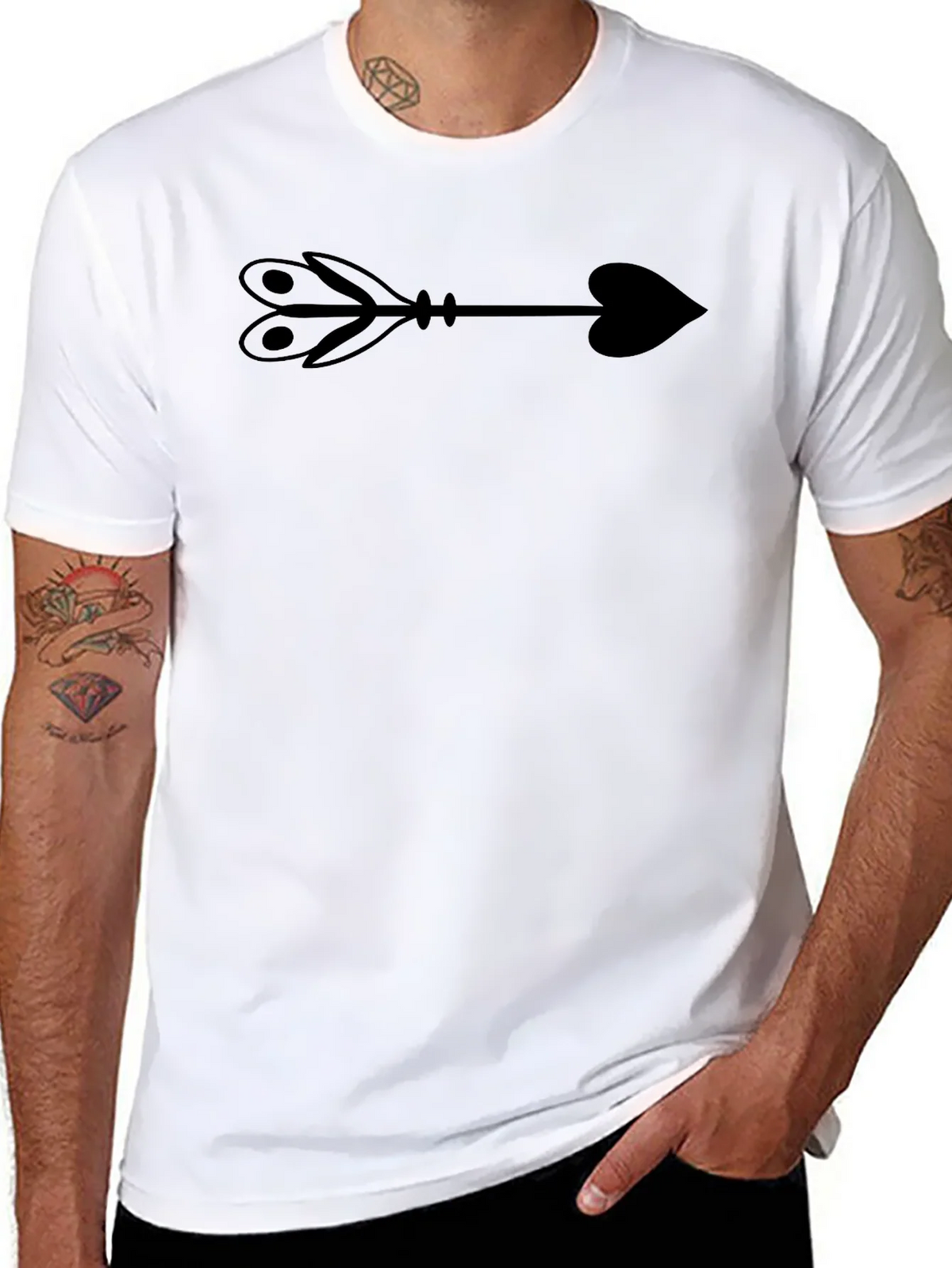 Arrow Heart Graphic T-Shirt - Classic Black Tee product image 10