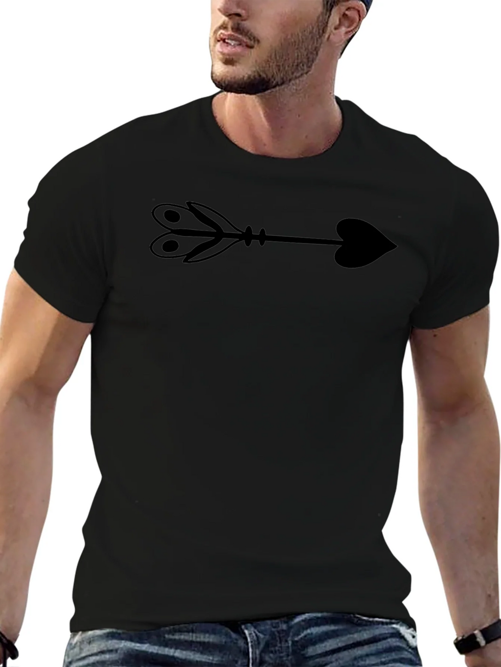Arrow Heart Graphic T-Shirt - Classic Black Tee product image 9