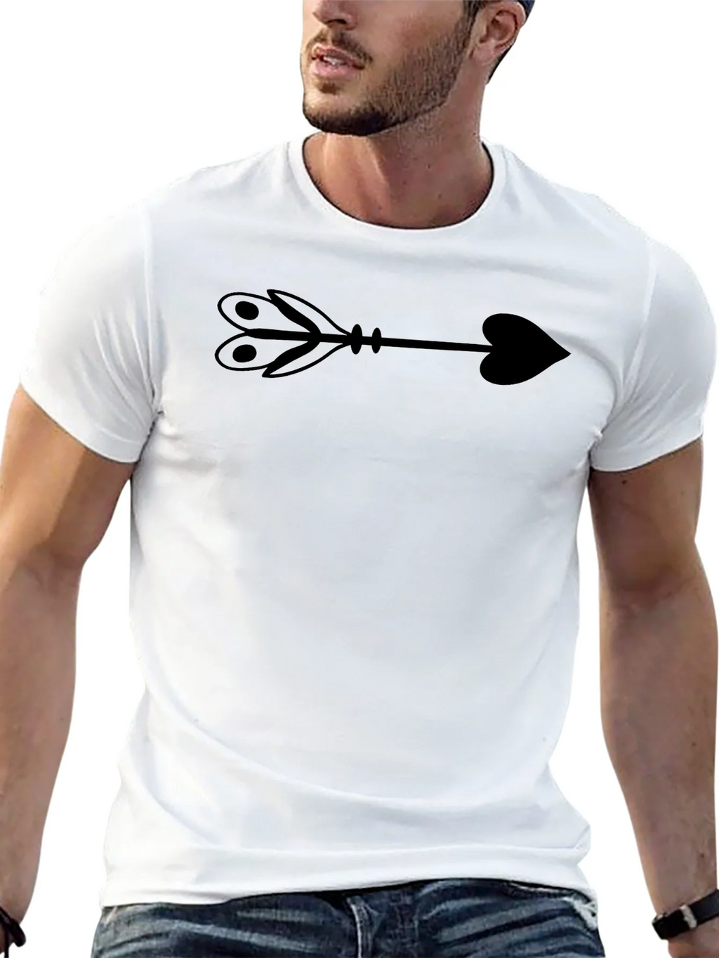 Arrow Heart Graphic T-Shirt - Classic Black Tee product image 4