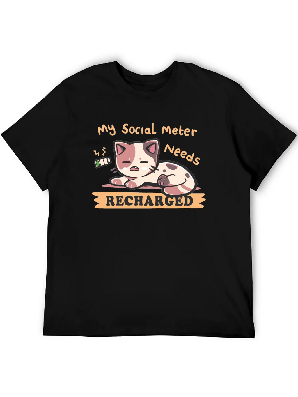 Social Meter Recharge Cat Graphic T-Shirt product image 8