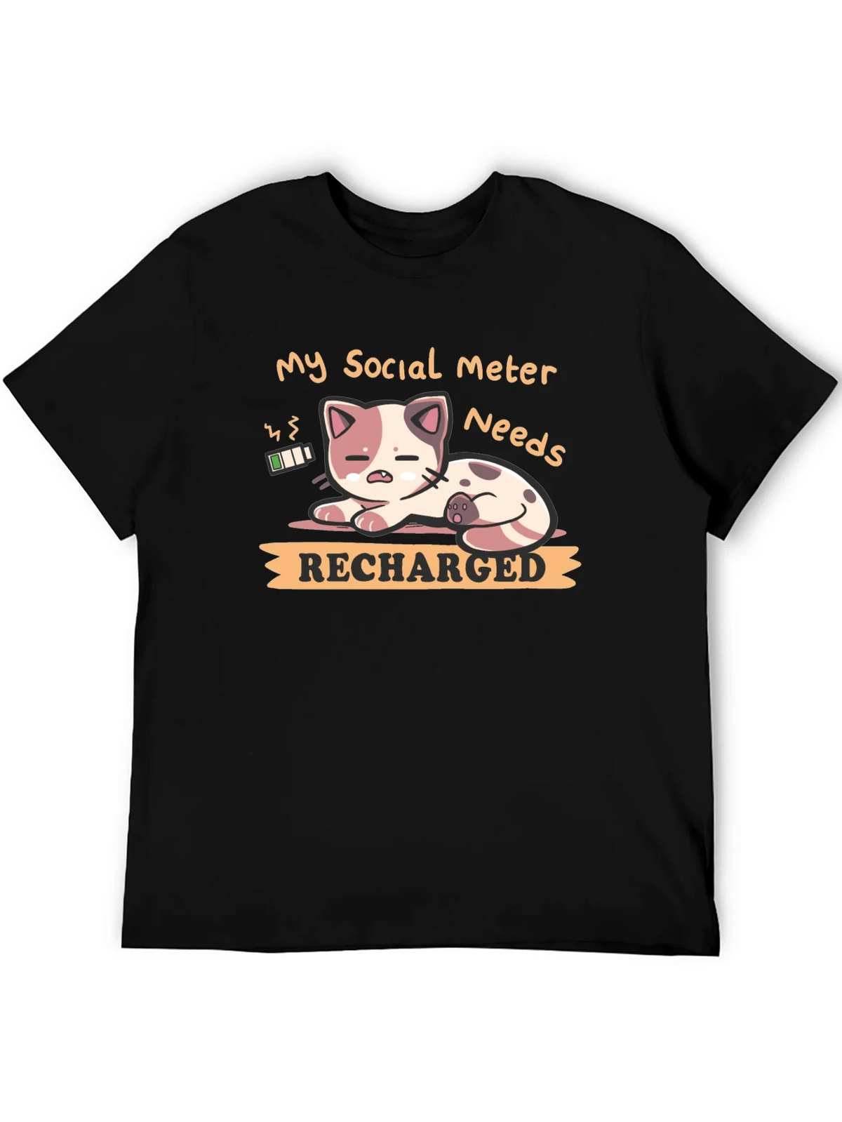 Social Meter Recharge Cat Graphic T-Shirt product image 8