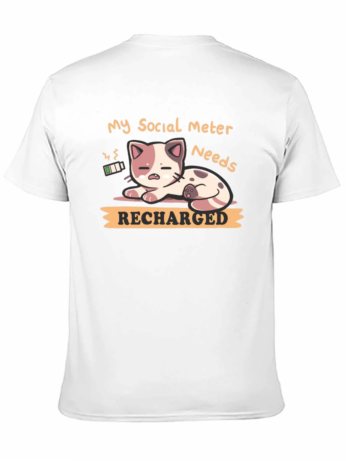 Social Meter Recharge Cat Graphic T-Shirt product image 2
