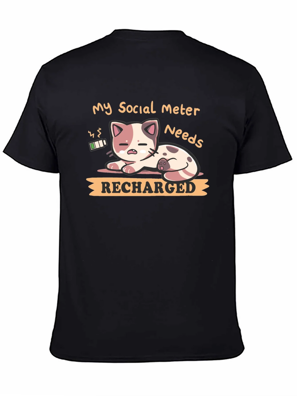 Social Meter Recharge Cat Graphic T-Shirt product image 7