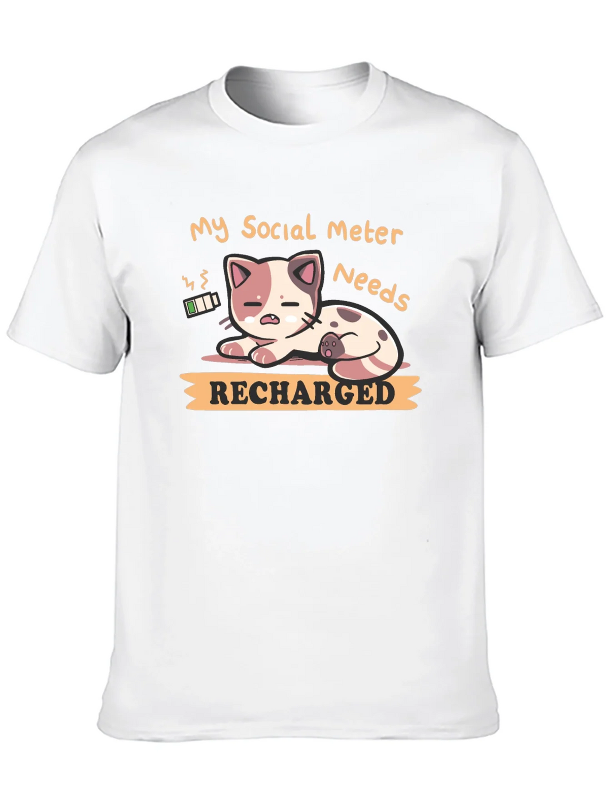 Social Meter Recharge Cat Graphic T-Shirt product image 12