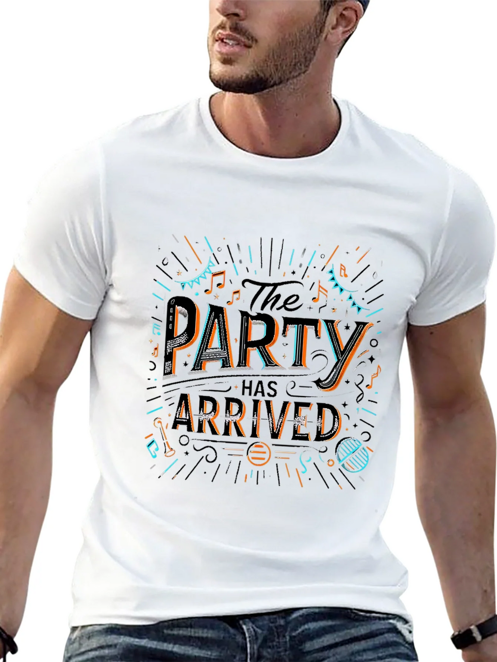 Party Has Arrived Graphic T-Shirt - Black product image 4