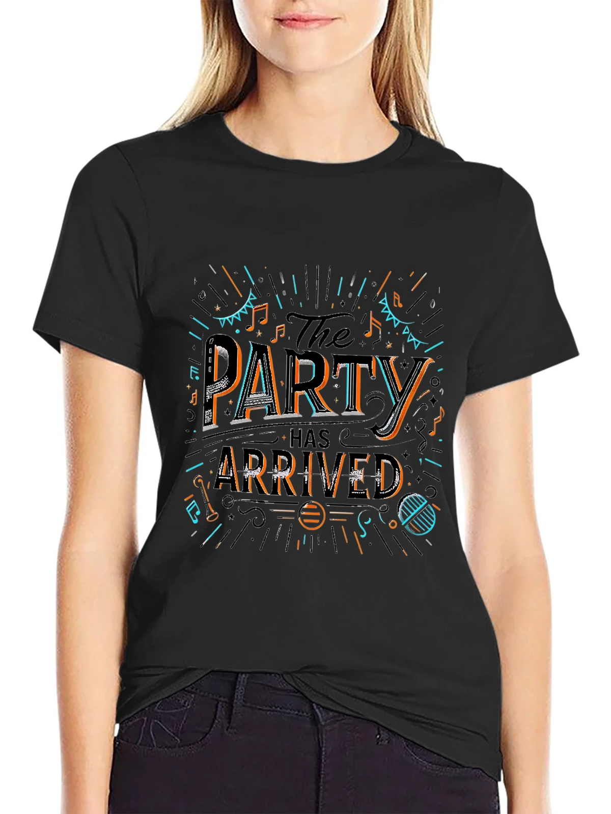 Party Has Arrived Graphic T-Shirt - Black product image 5