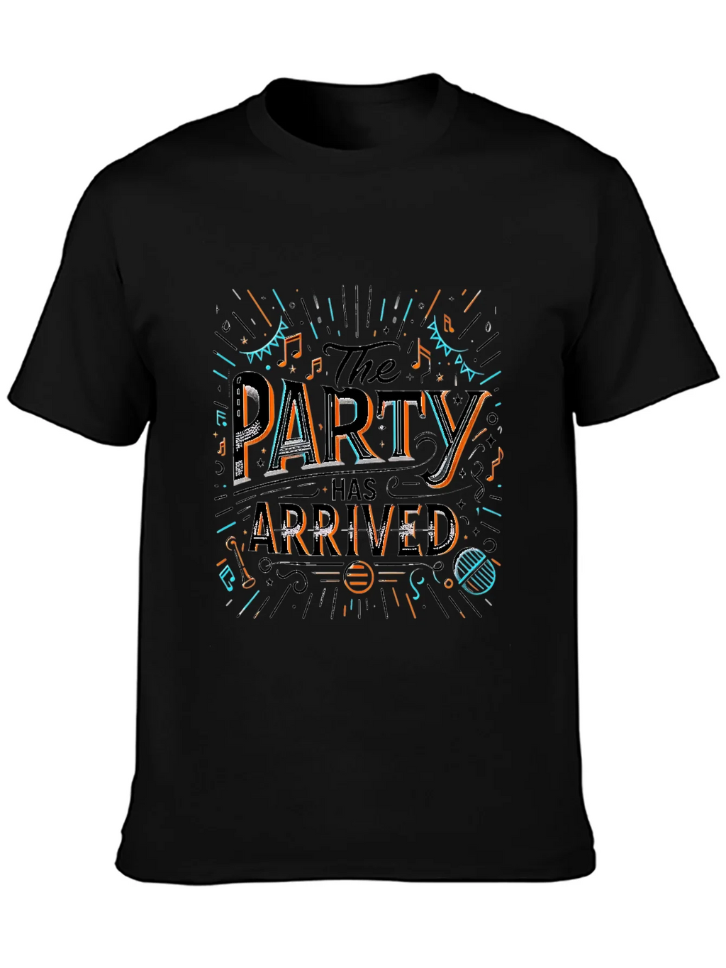 Party Has Arrived Graphic T-Shirt - Black product image 6
