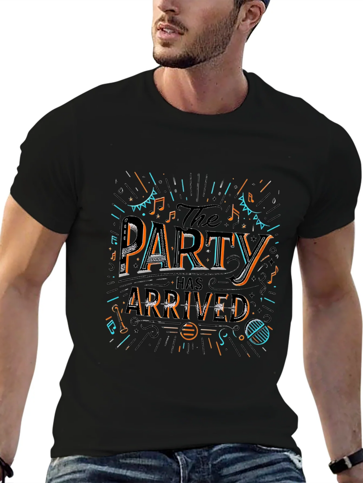 Party Has Arrived Graphic T-Shirt - Black product image 9