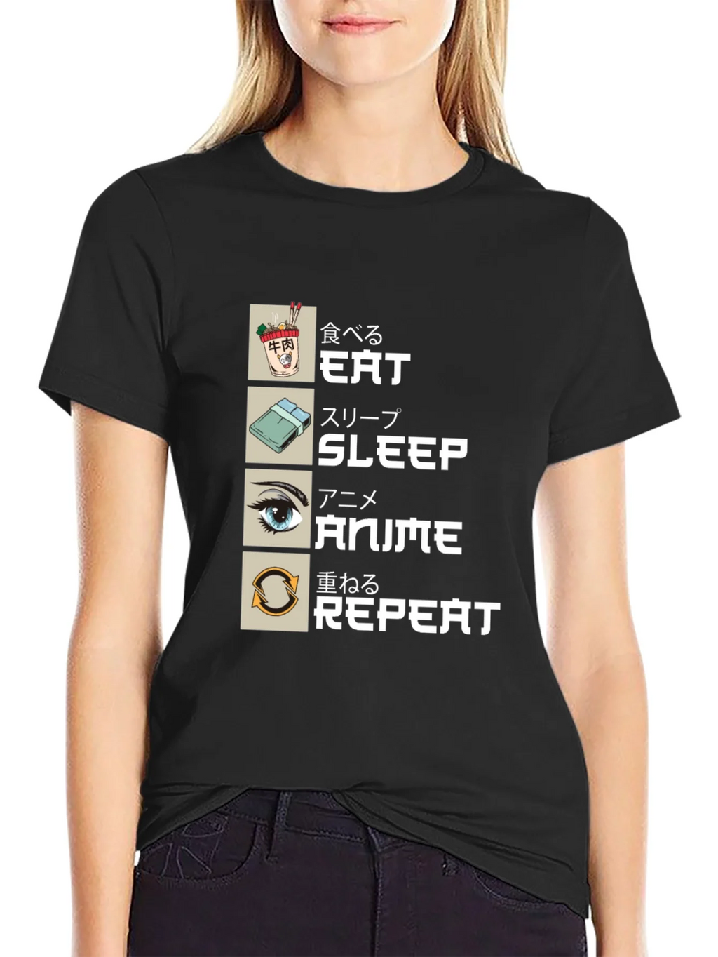 Eat Sleep Anime Repeat T-Shirt - Otaku Style product image 5