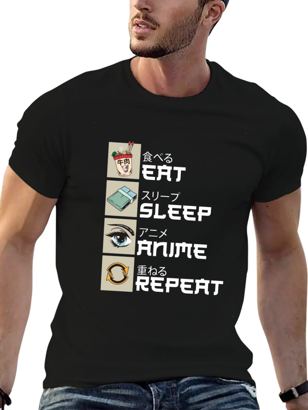 Eat Sleep Anime Repeat T-Shirt - Otaku Style product image 9