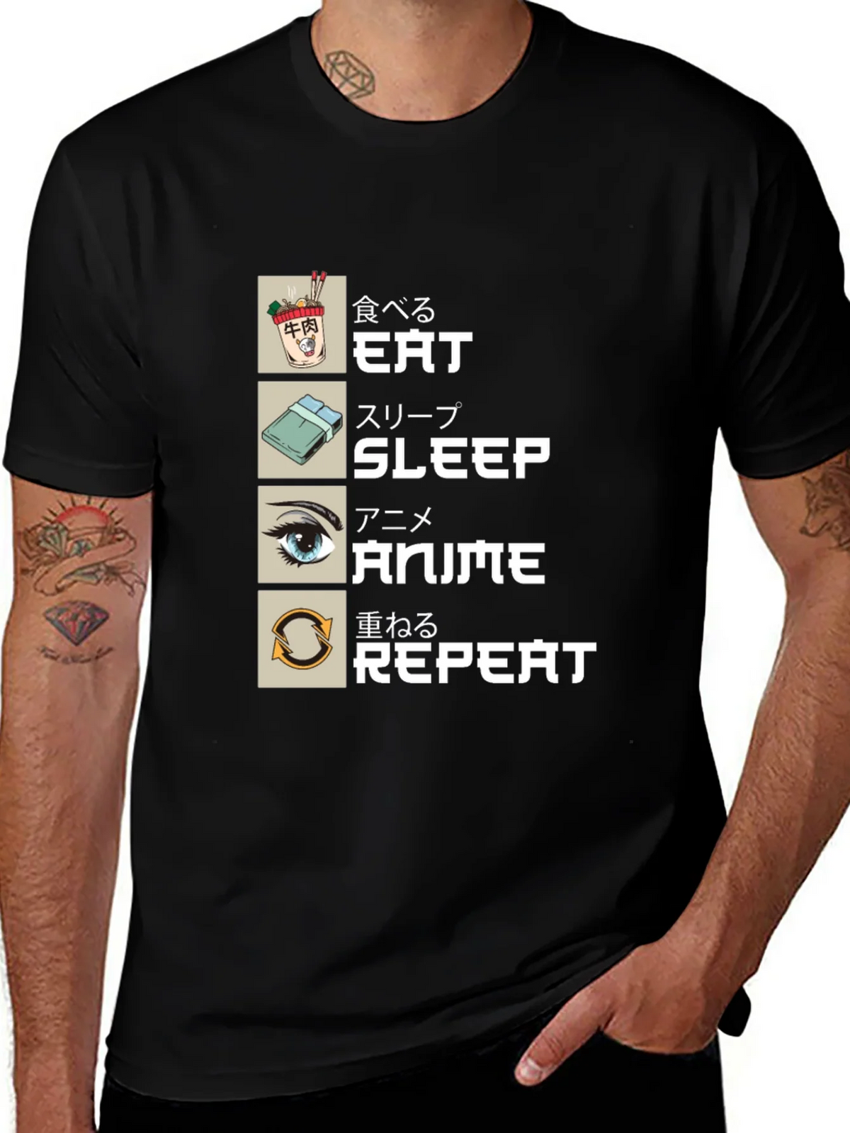 Eat Sleep Anime Repeat T-Shirt - Otaku Style product image 1