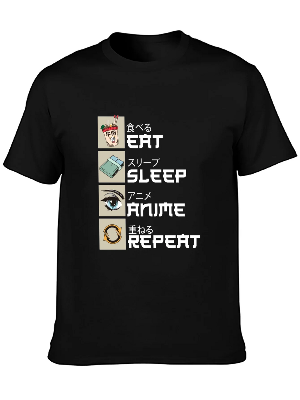 Eat Sleep Anime Repeat T-Shirt - Otaku Style product image 6