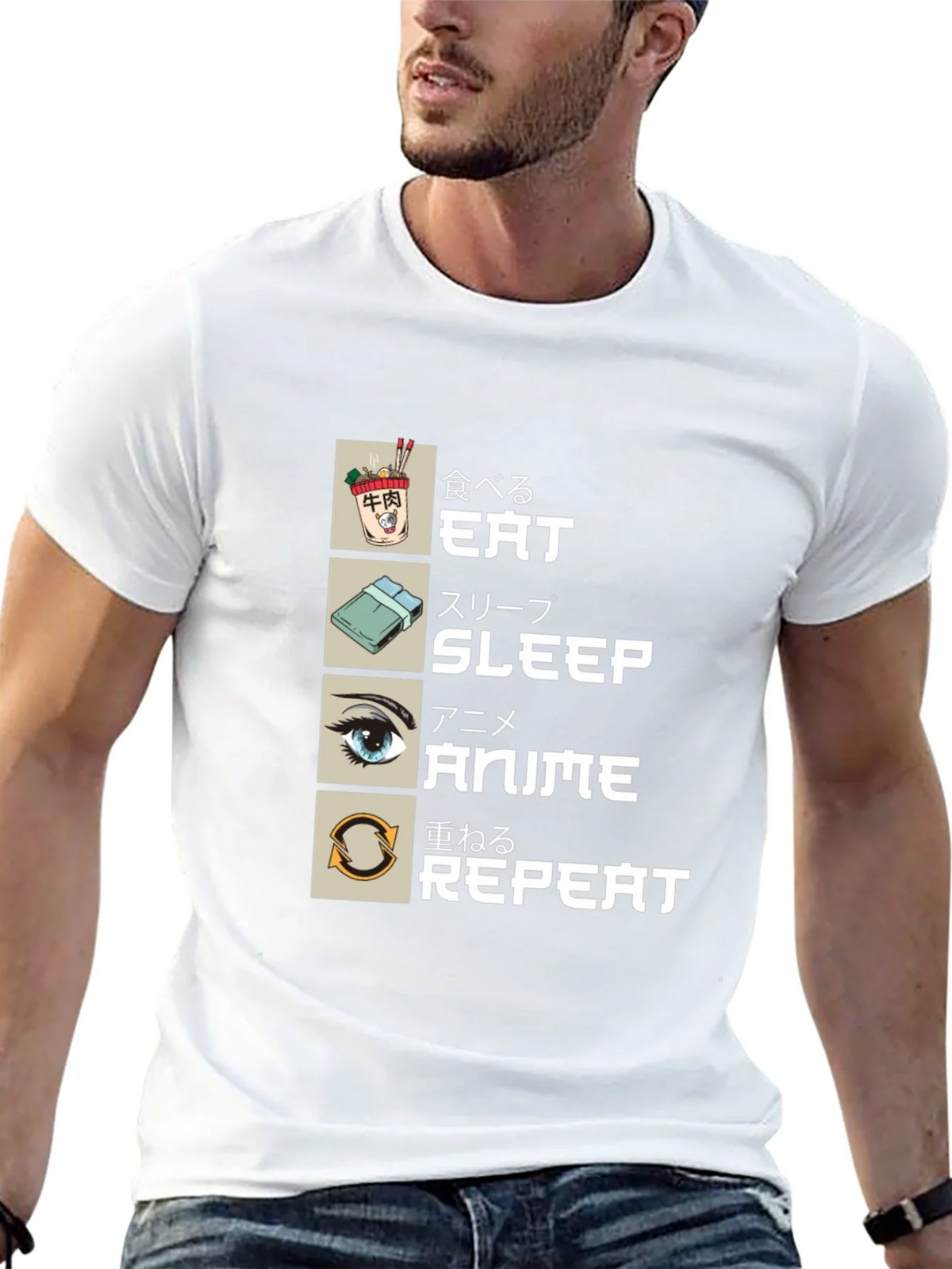 Eat Sleep Anime Repeat T-Shirt - Otaku Style product image 4