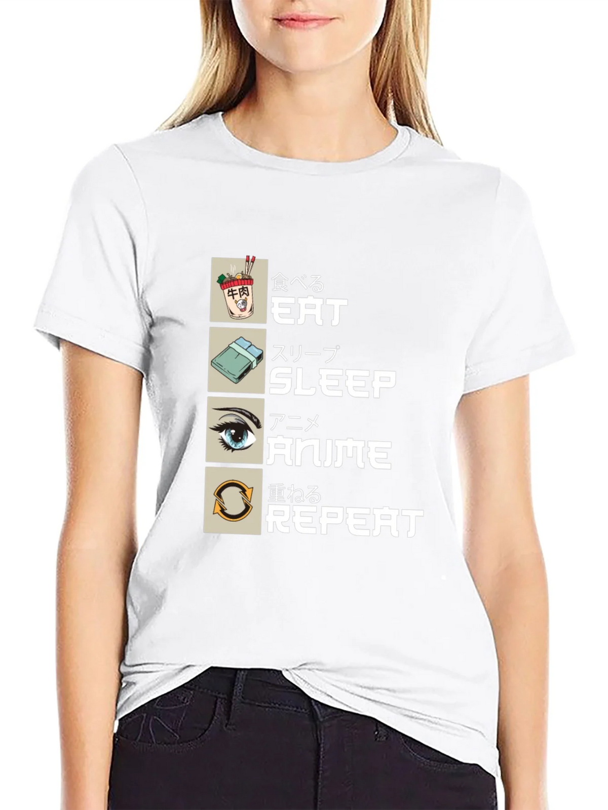Eat Sleep Anime Repeat T-Shirt - Otaku Style product image 11