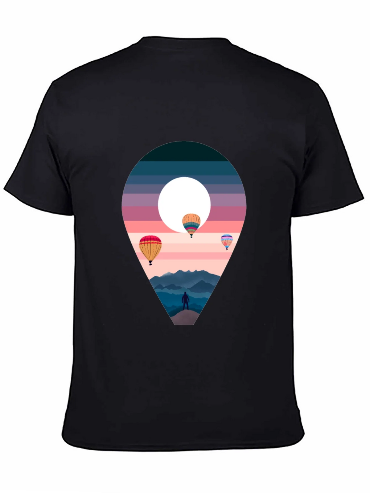 Adventure Awaits Black T-Shirt - Hot Air Balloons product image 7