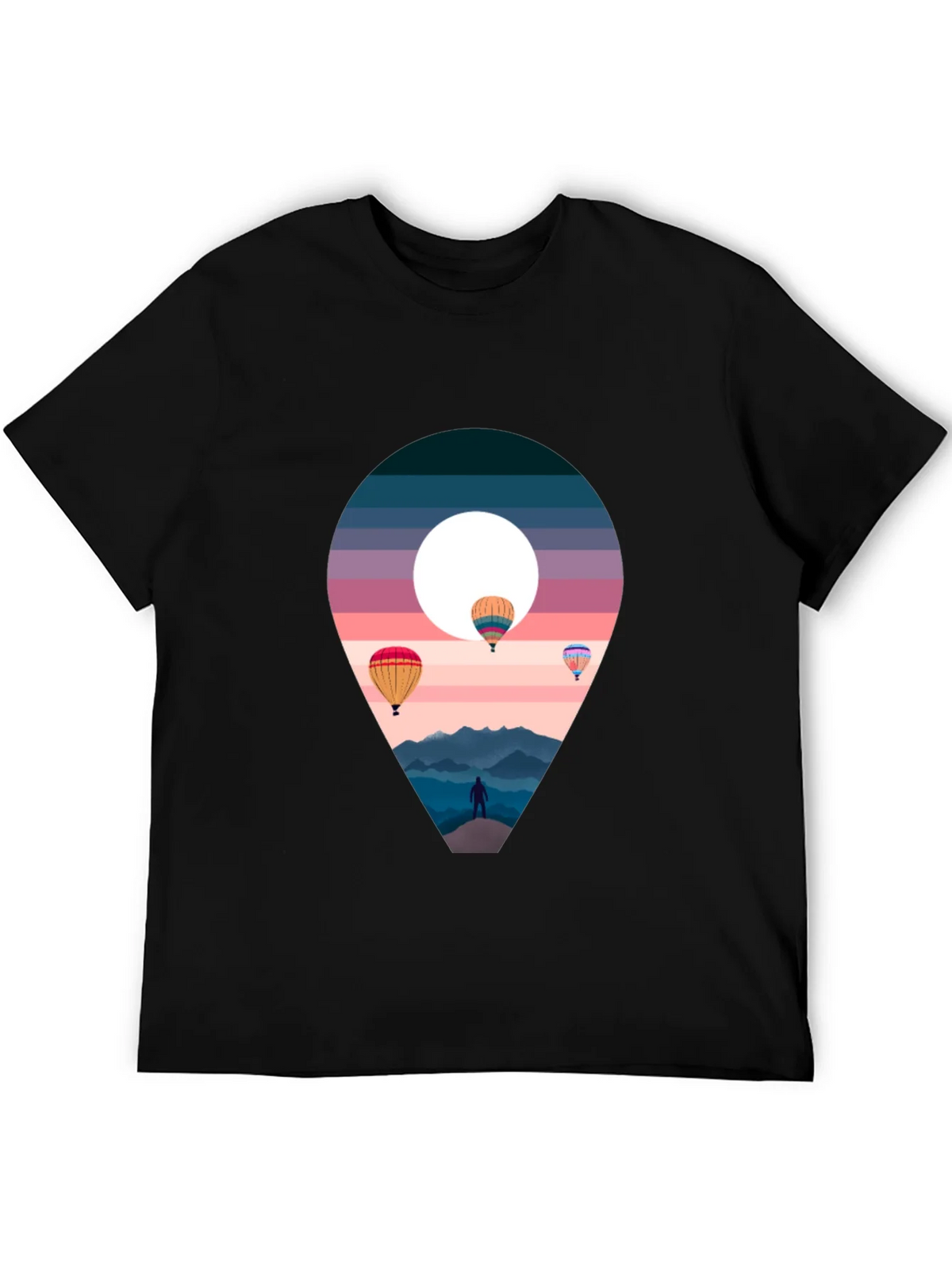 Adventure Awaits Black T-Shirt - Hot Air Balloons product image 8