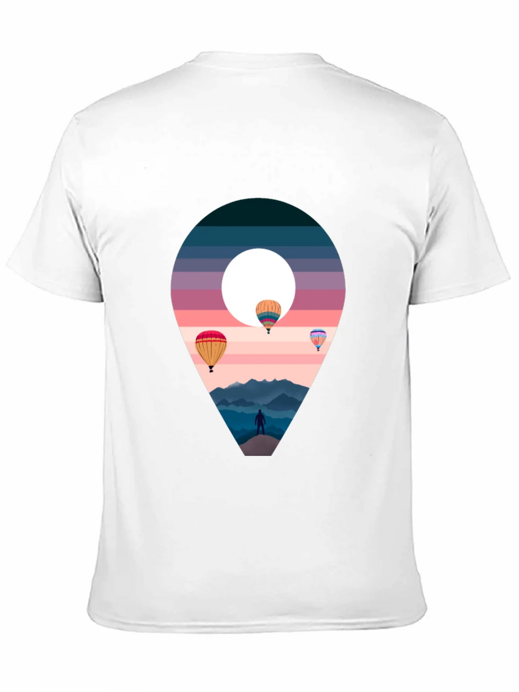 Adventure Awaits Black T-Shirt - Hot Air Balloons product image 2