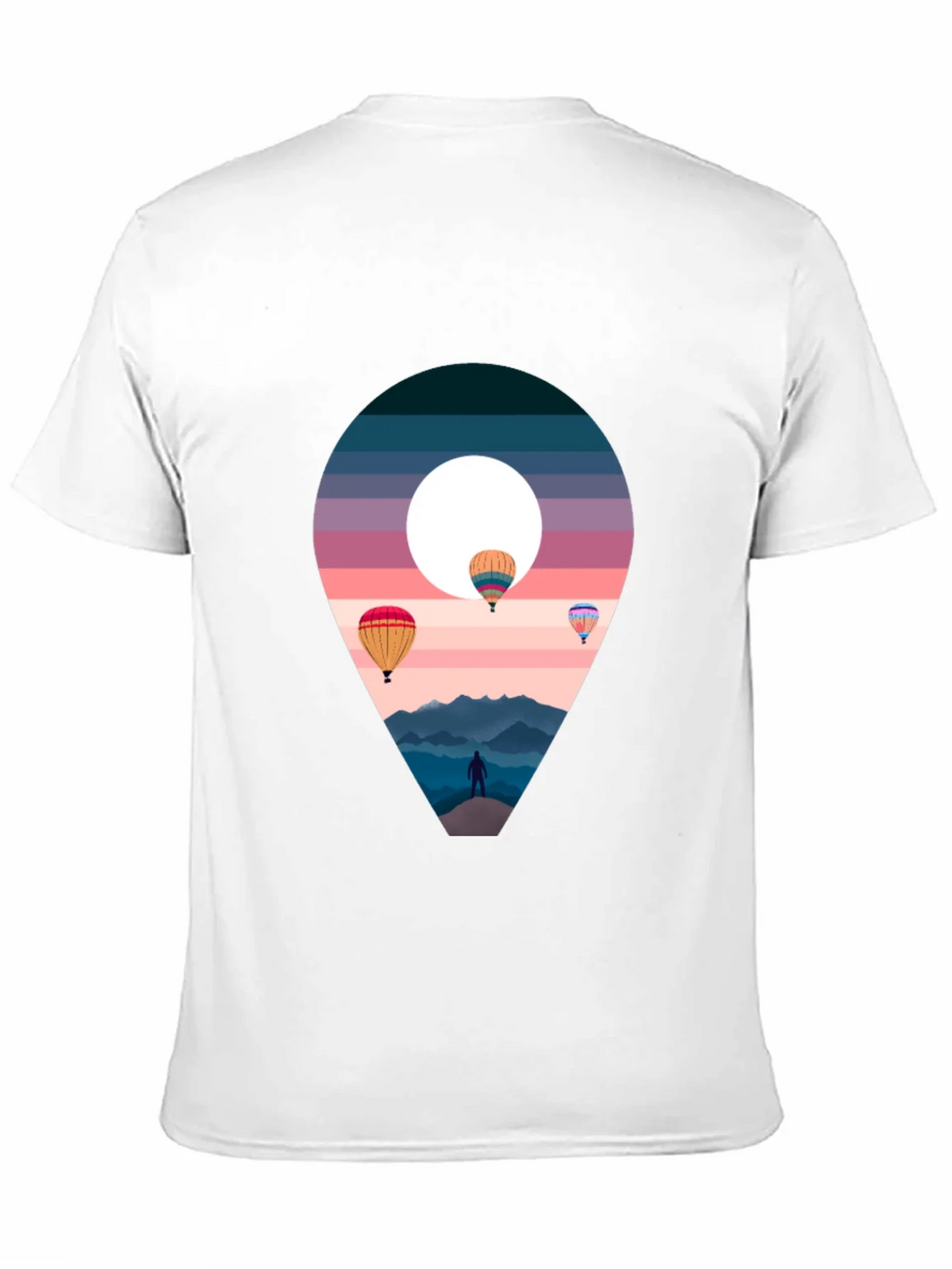 Adventure Awaits Black T-Shirt - Hot Air Balloons product image 2