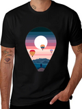 Adventure Awaits Black T-Shirt - Hot Air Balloons product image 1