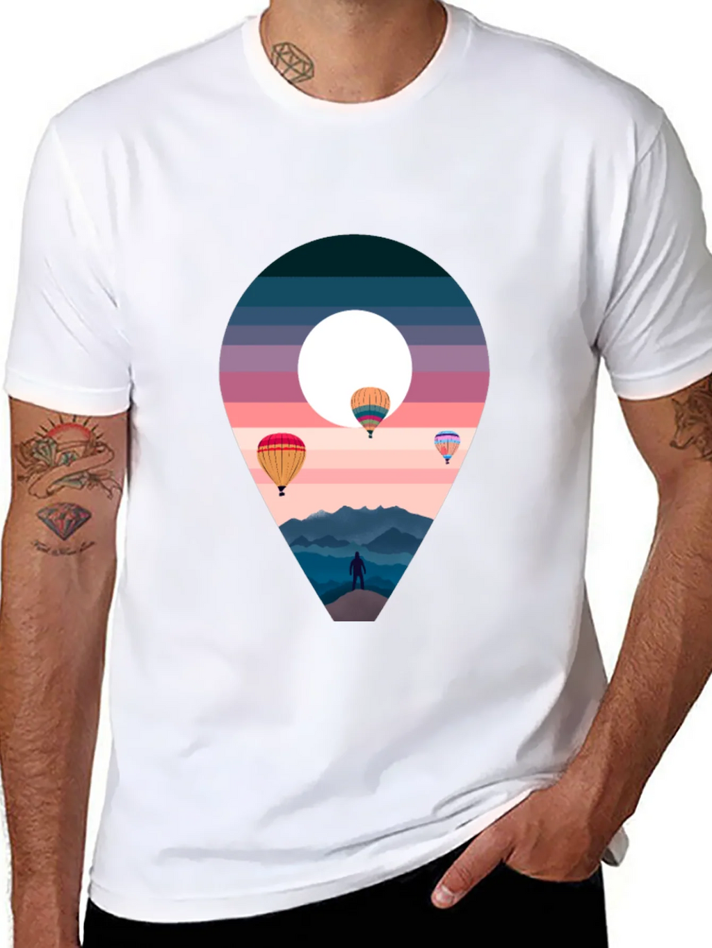 Adventure Awaits Black T-Shirt - Hot Air Balloons product image 10