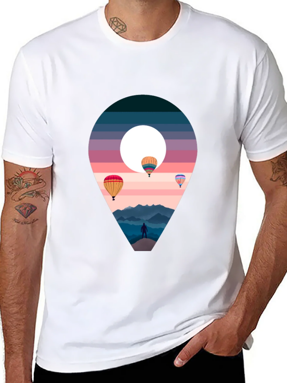 Adventure Awaits Black T-Shirt - Hot Air Balloons product image 10