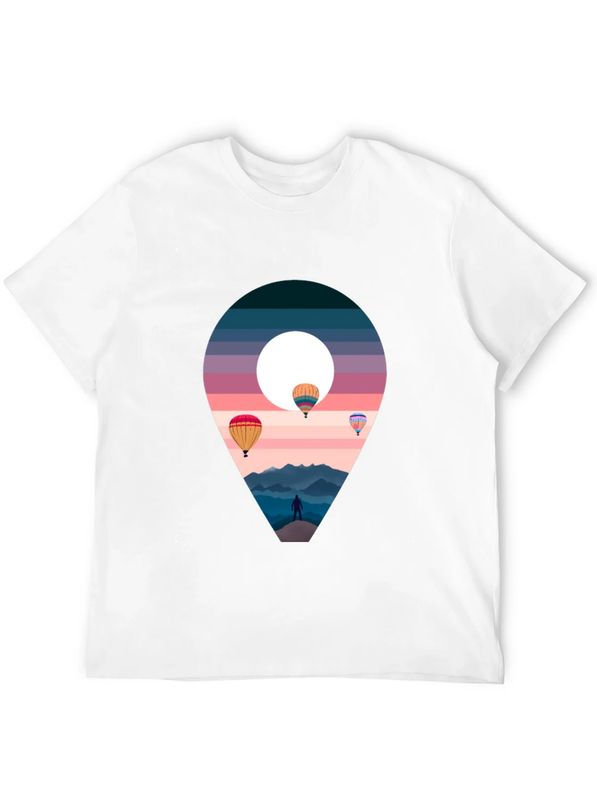 Adventure Awaits Black T-Shirt - Hot Air Balloons product image 3
