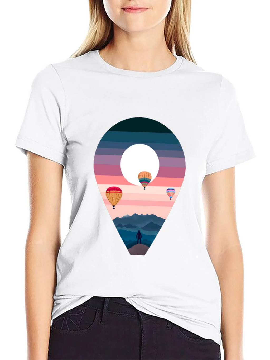 Adventure Awaits Black T-Shirt - Hot Air Balloons product image 11