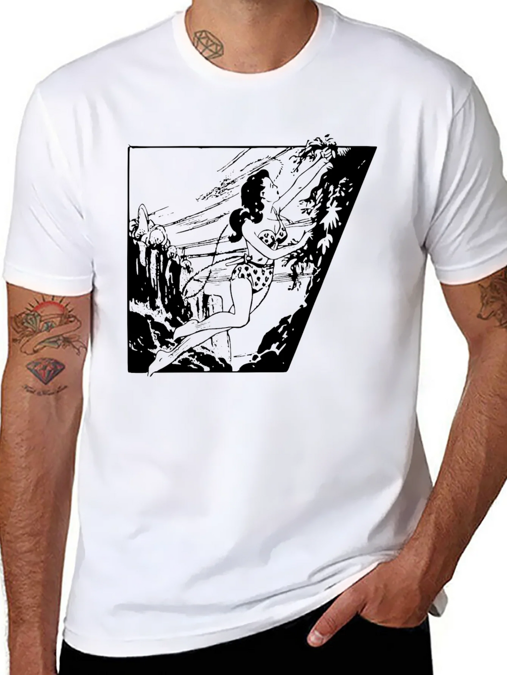 Jungle Girl Graphic Tee - Black Cotton T-Shirt product image 10