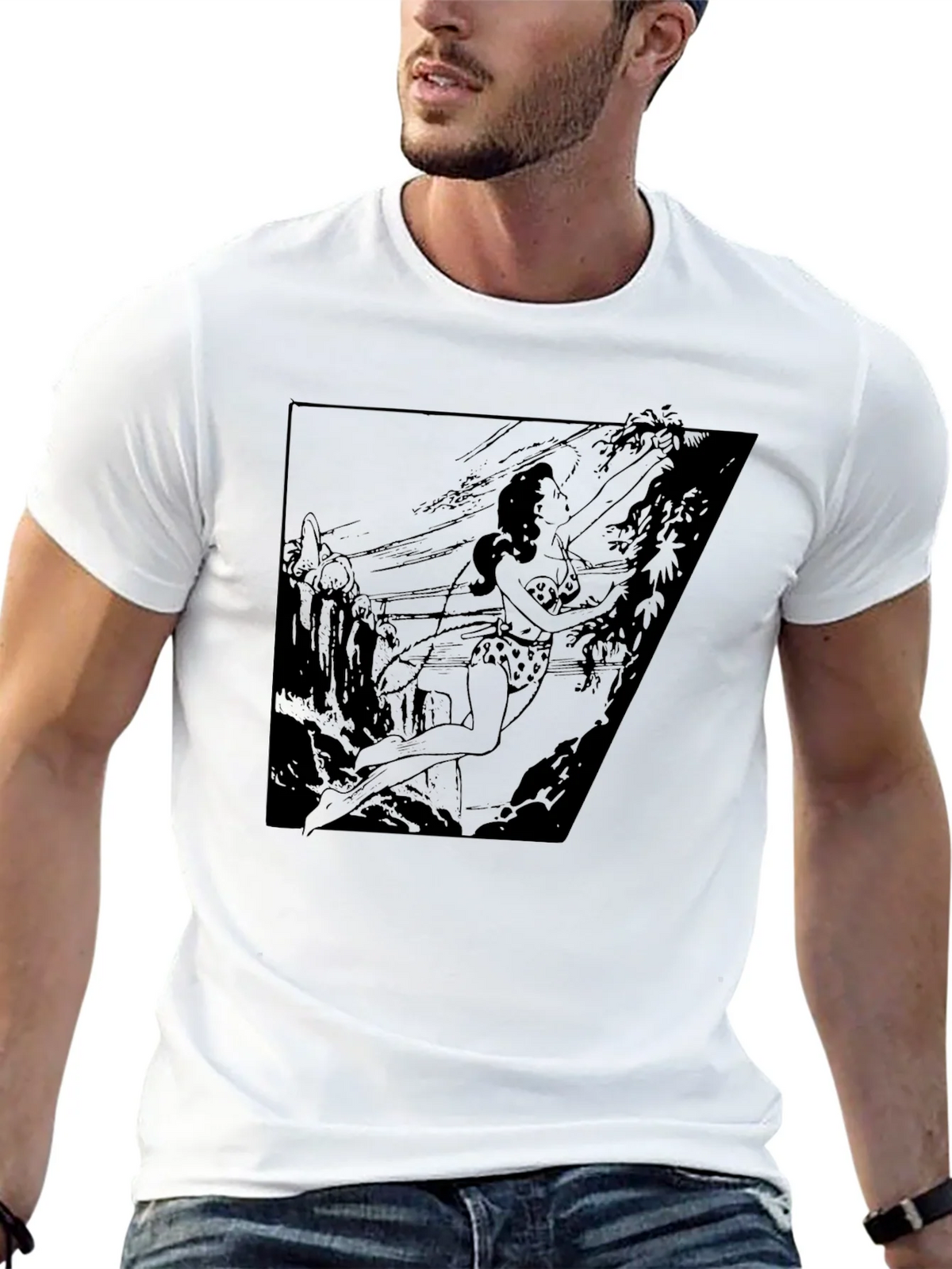 Jungle Girl Graphic Tee - Black Cotton T-Shirt product image 4