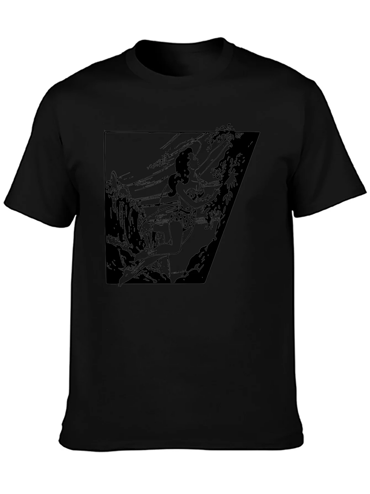 Jungle Girl Graphic Tee - Black Cotton T-Shirt product image 6