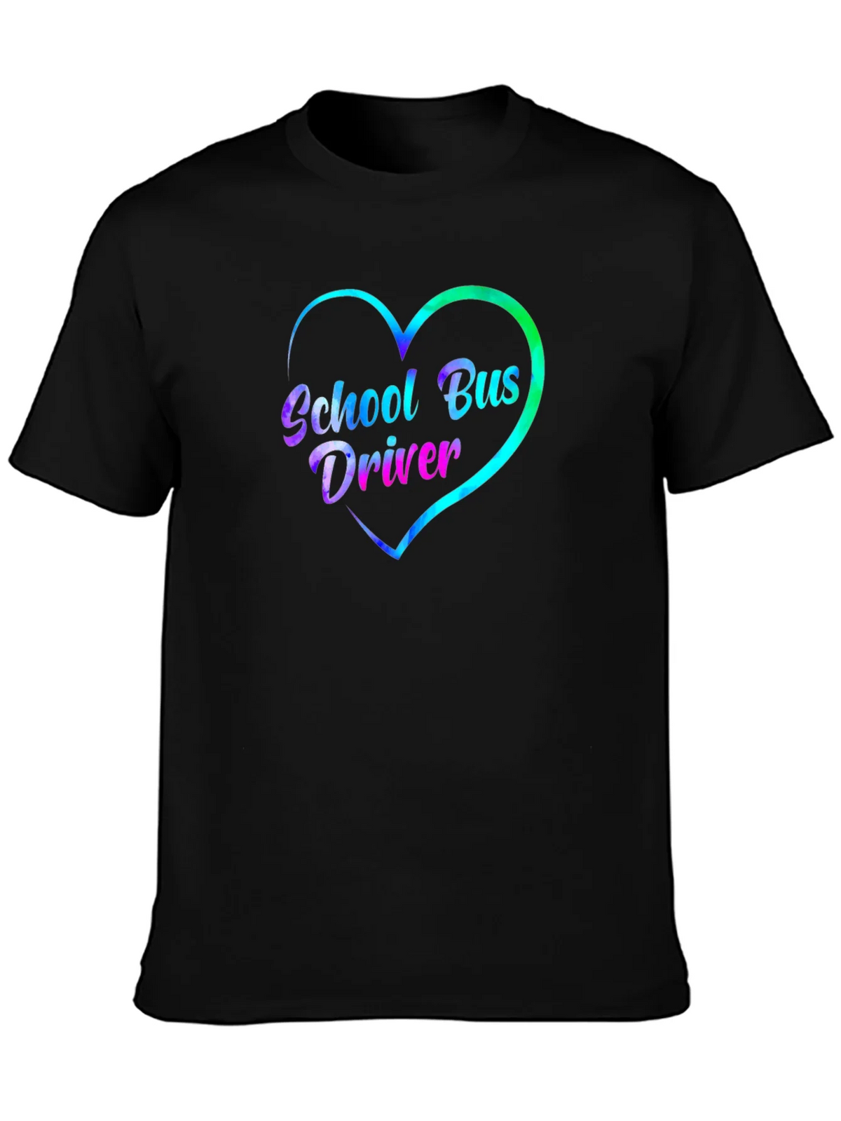 School Bus Driver Heart Graphic Tee - Black product image 6