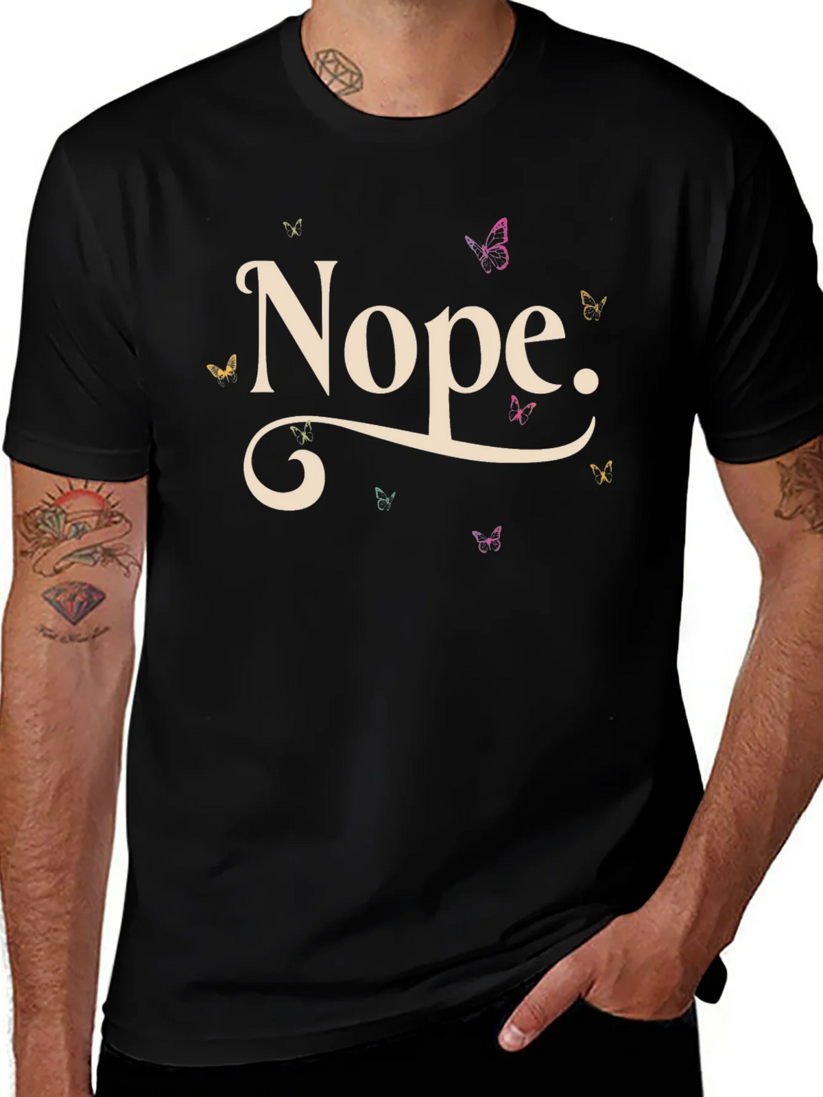 Nope Butterfly T-Shirt - Relaxed Fit Casual Tee product image 1
