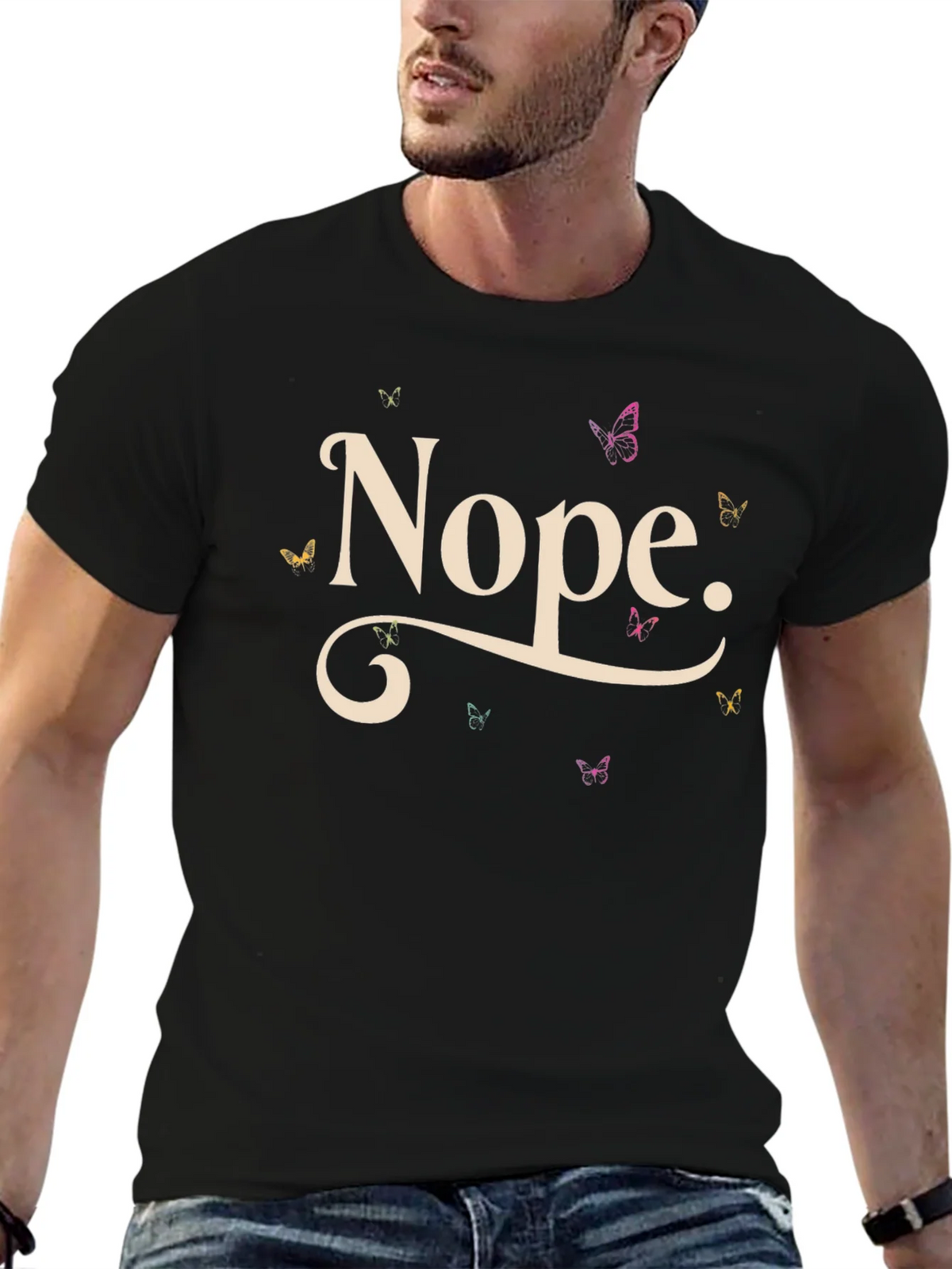 Nope Butterfly T-Shirt - Relaxed Fit Casual Tee product image 9
