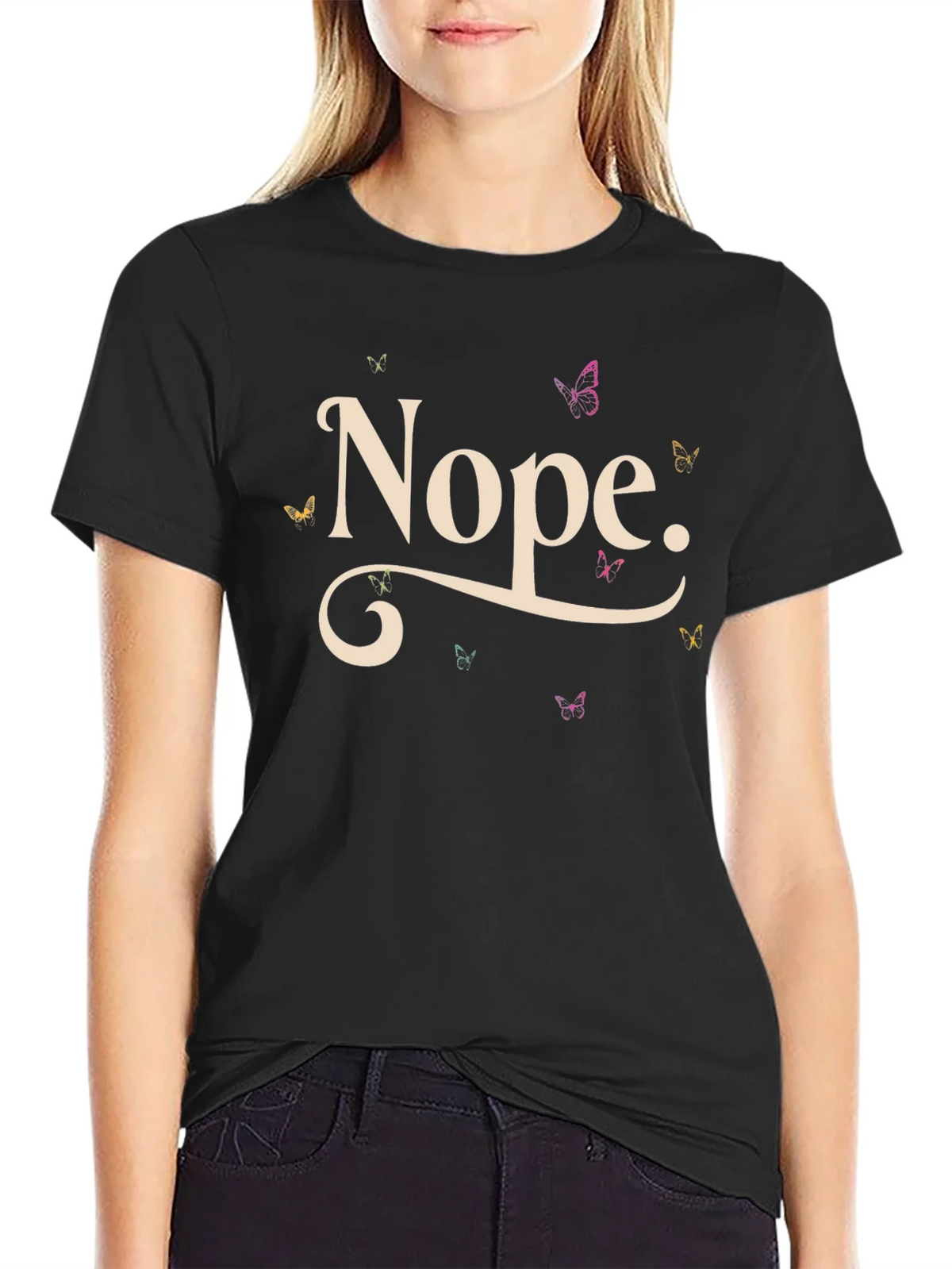 Nope Butterfly T-Shirt - Relaxed Fit Casual Tee product image 5
