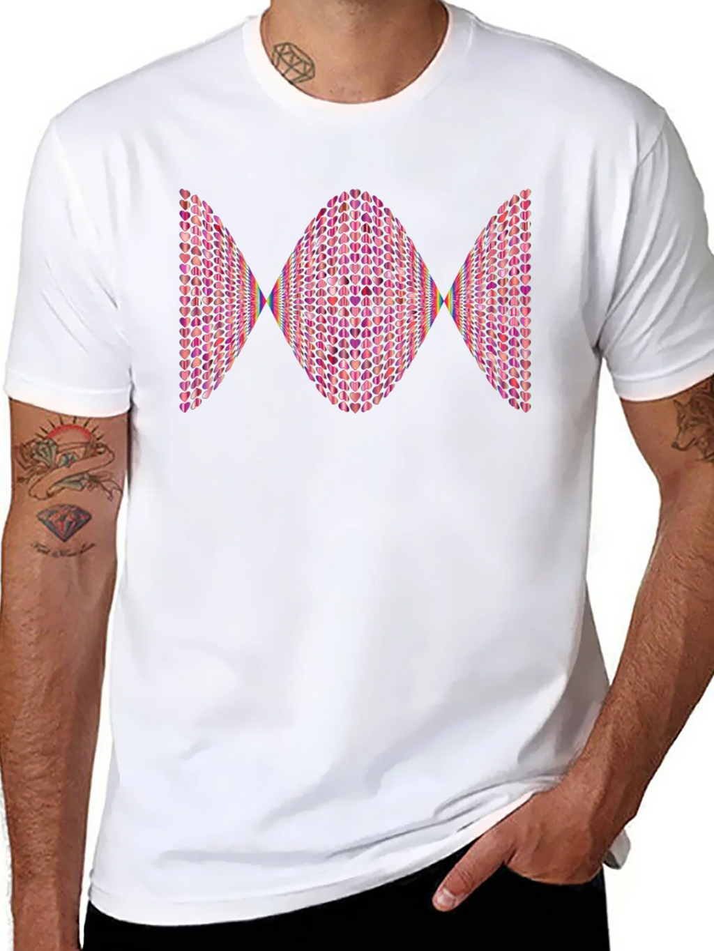 Heart Pattern Graphic Tee - Modern Design product image 10