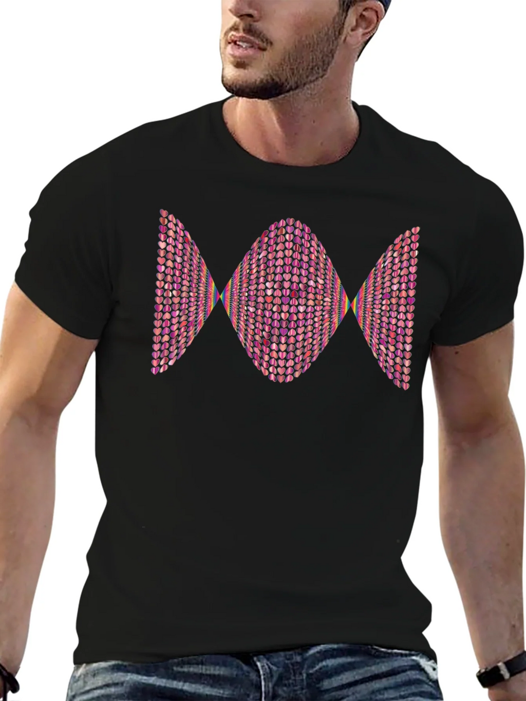 Heart Pattern Graphic Tee - Modern Design product image 9